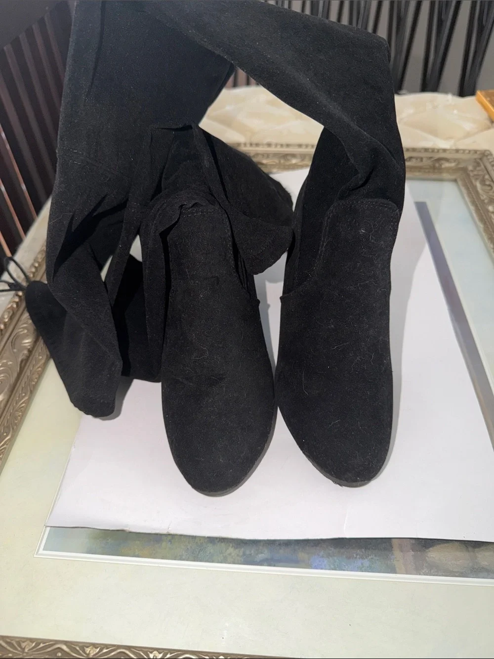Over the knee black boots